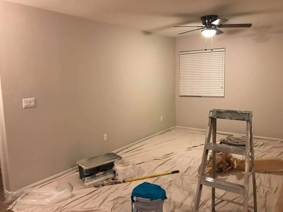 After: master bedroom interior repaint in a fresh modern greige by MK Painting Las Vegas